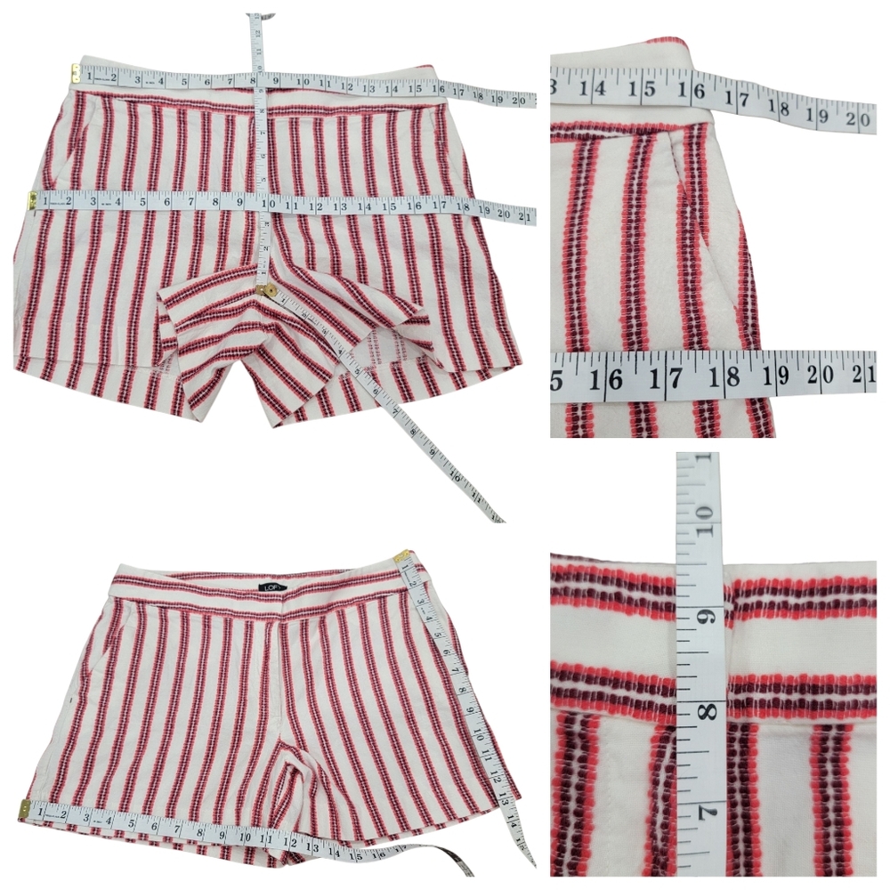 LOFT Striped Shorts Red Cream Euro Summer Cotton Blend Pockets Women’s
Size 6 - Picture 12 of 14
